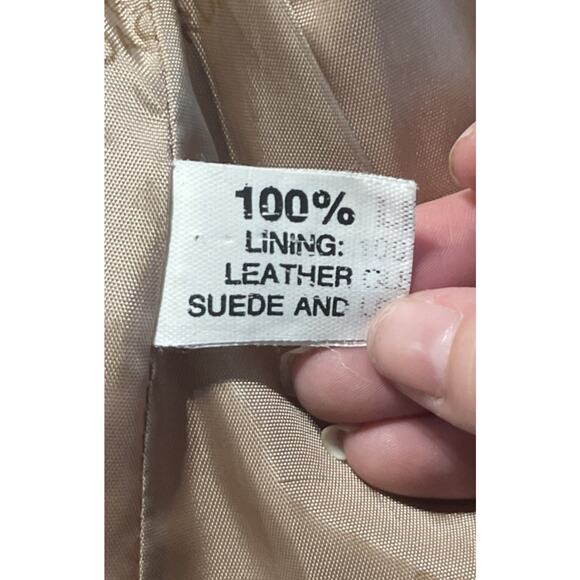 Jordache 100% Suede Tan Beige Blazer Jacket Womans Size 12 Vintage - Picture 4 of 4